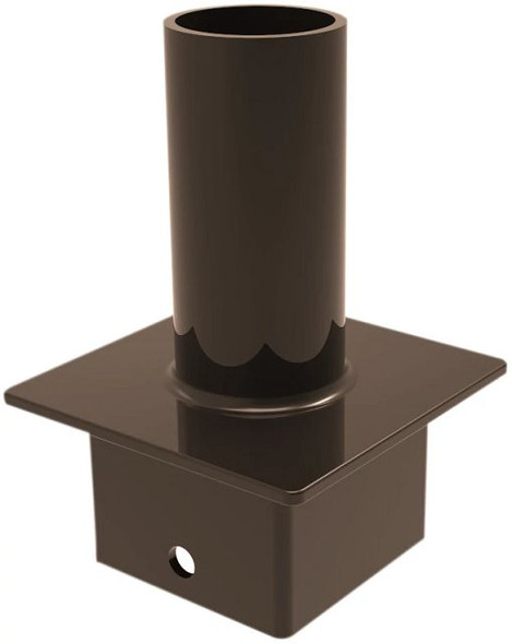 Pole Mount Single 2 3 / 8" Tenon, Top Mount Vertical for 4" Square Pole, Bronze - main product image