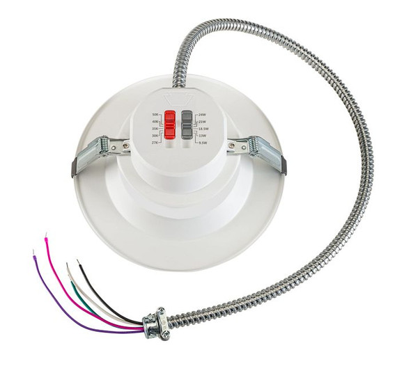 6in Circular LED Commercial Downlight feat. Power Select and Color Select | 24 / 21 / 18.5 / 13 / 9.5W | 120-277V Input - alternate image 2