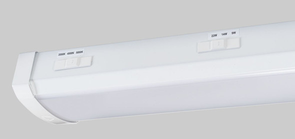 2ft Wrap Fixture | Power Select & Color Select | Series B | 22 / 14 / 9W, 120-277V Input | 3500 / 4000 / 5000K | Frosted - alternate image 2