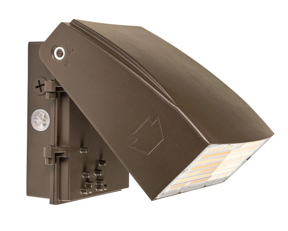 75W LED Adjustable Wall Pack, Power Select 75 / 60 / 45W, Color Select 30 / 40 / 50K, 120-277V Input, Bronze Housing - main product image