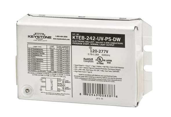 1 or 2x42W CFL or 1 or 2x 40W Biax, 120-277V, Program Start, End of Life Protected, Carton Pack - main product image