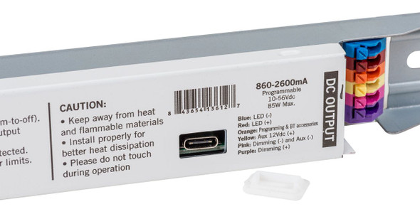 Programmable Constant Current LED Driver, 85W, 860-2600mA Output, 120-277V Input, 0-10V Dimming, Programmable via Smart - alternate image 2