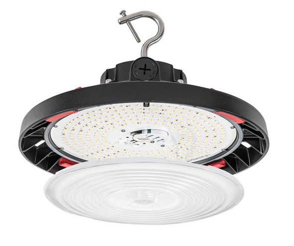200W Power & Color Selectable Round Highbay with Optic Swap |200W / 150W / 100W | Includes (2) lens types, Standard 90 d - main product image