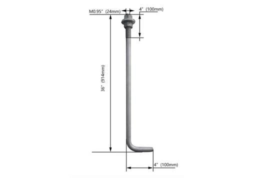 Anchor Bolt Kit, Round Steel Pole, 30FT, 4-Piece Anchor Bolts, Positioning Plate