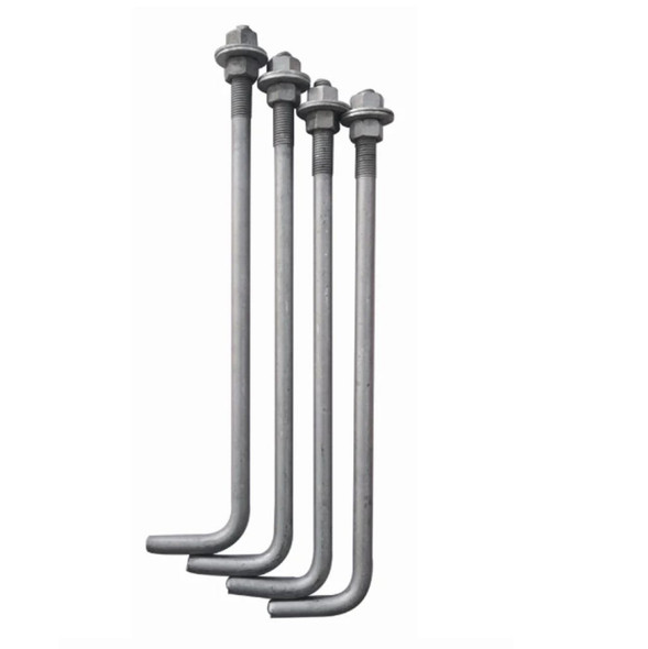 Anchor Bolt Kit, 4 pcs, w/ Positioning Plate, for 30 ft Square/Round Poles