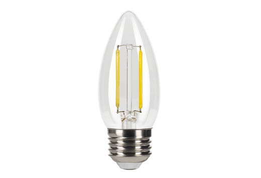 Decorative LED Filament B11 Lamp, 3W, Clear, Filament LED Gen 4, E26 Base, Dimmable
