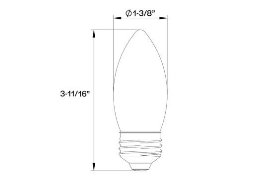 Decorative LED Filament B11 Lamp, 9W, Frosted, Filament LED Gen 4, E26 Base, Dimmable