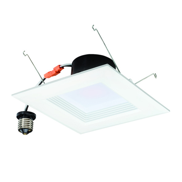 Topaz 6" Square LED Recessed Retrofit, 16W, 120V, 3000K|4000K, CRI90, White, Wet Rated, E26 Base, Dimmable