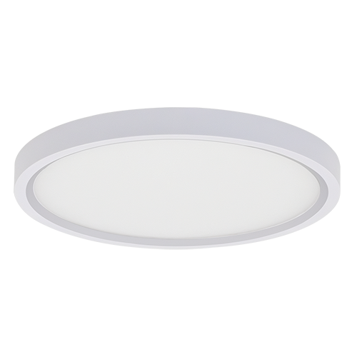 GlobaLux RDL LED Round Low Profile Flush, 5", 12W, 120V Dimming 10-100%, 3000K, 90CRI, White, Bulk (Case of 12)