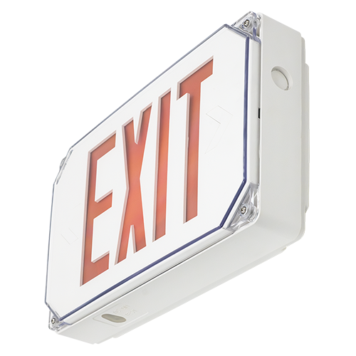 WXS Wet Location Exit Sign, Red Lettering, 90-Min Battery Backup