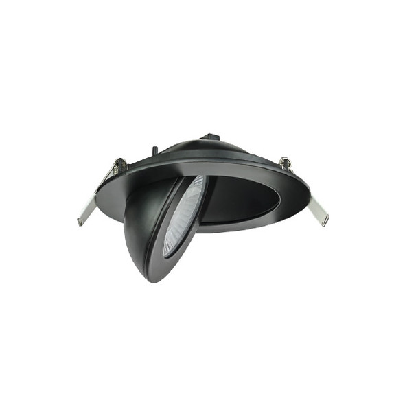 Lum-Tech FRG Series 3.5" Floating Round Gimbal, 10W, 850lm, 120-277V, 5CCT, Black Trim, 40° Beam, Triac/0-10V Dimmable