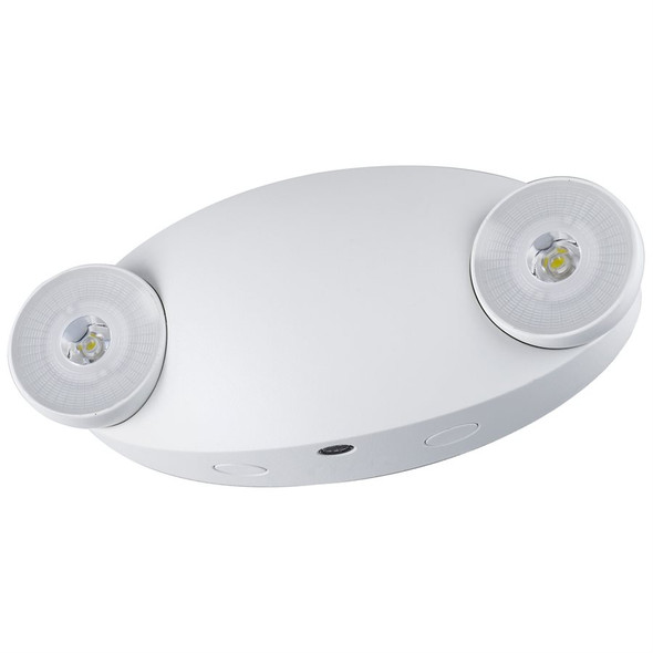 Sunlite Compact LED Emergency Light, 2W, 120-277V, 6500K, 200 Lumens, Dual Heads, 90-Minute Battery Backup, IP20, White, UL Listed