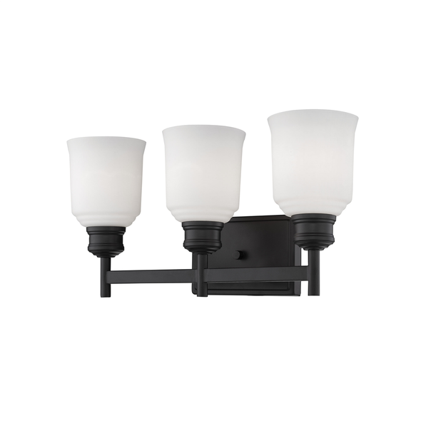 Millennium Lighting 173 Three Light Vanity, Matte Black, 3-Light, Medium (E26) Base, 120V