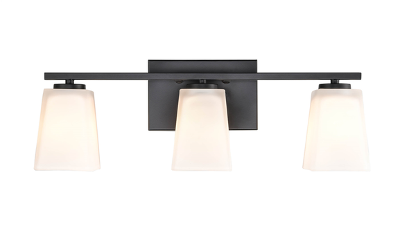 Millennium Lighting 293 Three Light Vanity, Matte Black, 3-Light, Medium (E26) Base, 120V