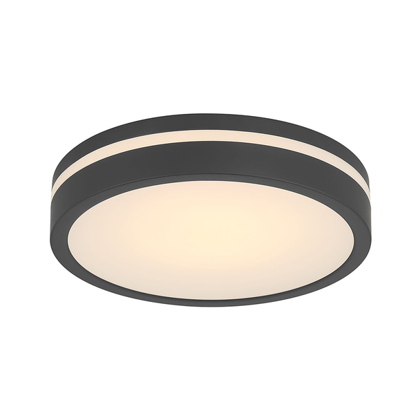 SOLTRA LED 5CCT Flush Mount, Matte Black, 24W, 1300 lm, 120V, 2700K-3000K-4000K-5000K-6500K, CRI 90