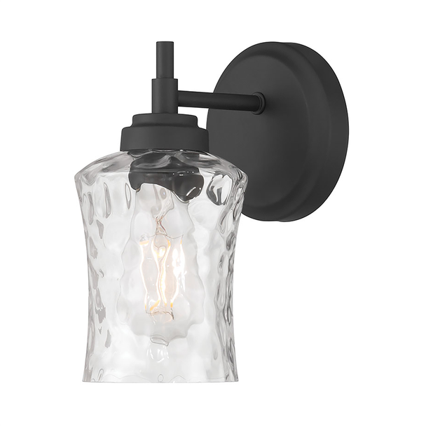 Clarvyn One Light Sconce, Matte Black, 1-Light, Medium (E26) Base, 120V, 60W