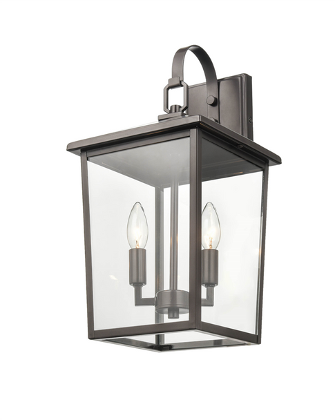 Millennium Lighting Fetterton Two Light Outdoor Wall Sconce, Powder Coated Bronze, 2-Candle, E12 Candelabra Base, 120V