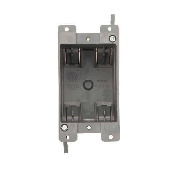 Energetic Lighting EPB-1G14-OLD, 1-Gang, 14cu in, Old Work, Deep Switch/Outlet Box, 4 Integral Tab Knockouts, Rotating Mounting Ears, PVC