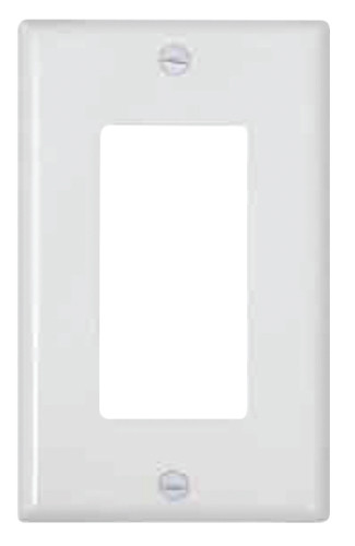Energetic Lighting Decora 1-Gang Wall Plate, White, Thermoplastic, UL Listed