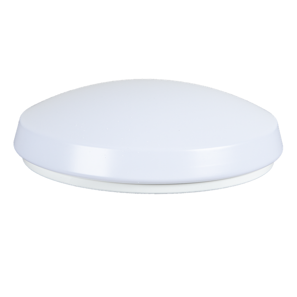Energetic Lighting FMR Series LED Round Flush Mount, 11", 12W|14W|16W, 900|1050|1200 lm, 120V, 2700K|3000K|3500K|4000K|5000K, 90 CRI, Triac Dimming, White Finish, Damp Rated