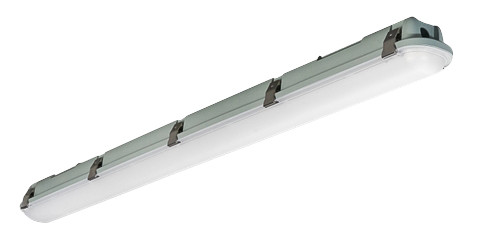 Energetic Lighting VTA Series Vapor Tight Fixture, 4', 5850|4940|4420 lumens, 45W|38W|34W, 3500K|4000K|5000K, 120-277V, Gray, 0-10V dimming, IP66