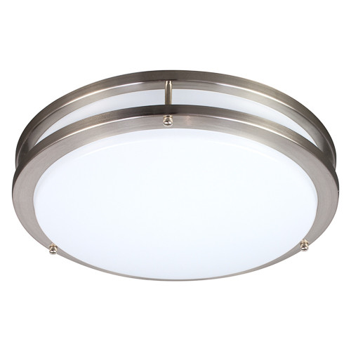 Energetic Lighting E3FMB LED Round Flush Mount Fixture, 18" profile, 24W|28W|32W selectable, 3000K|4000K|5000K selectable, 120V, Triac dimmable, 90+ CRI, wet location