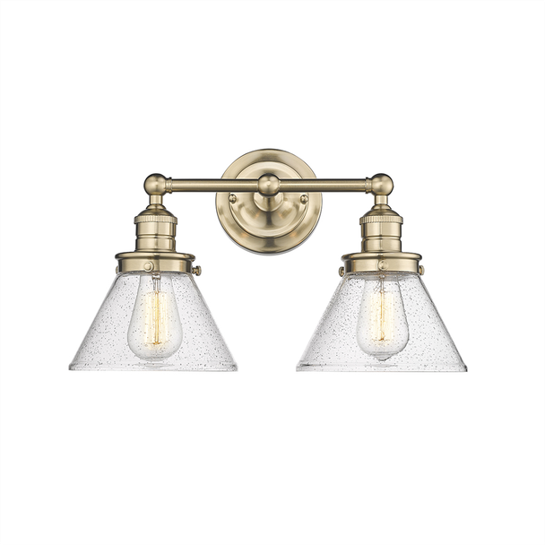 Eyden Two Light Vanity, Modern Gold, 2-Light, 120V, E26 Medium Base, Clear Seedy Glass