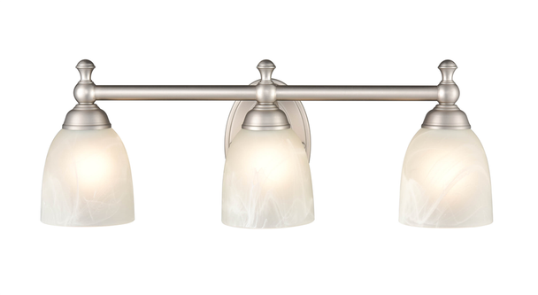 Millennium Lighting 4303 Three Light Vanity, Satin Nickel, 3-Light, Medium (E26) Base, 120V