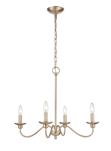 Millennium Lighting Delvona Four Light Chandelier, 4-Light, Matte Black, 120V