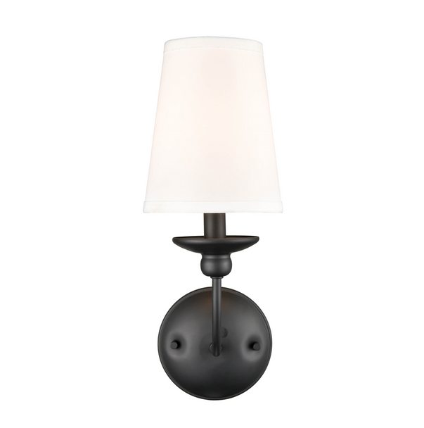 Millennium Lighting Delvona One Light Wall Sconce, Matte Black, 1-Light, E12 Candelabra Base, 120V