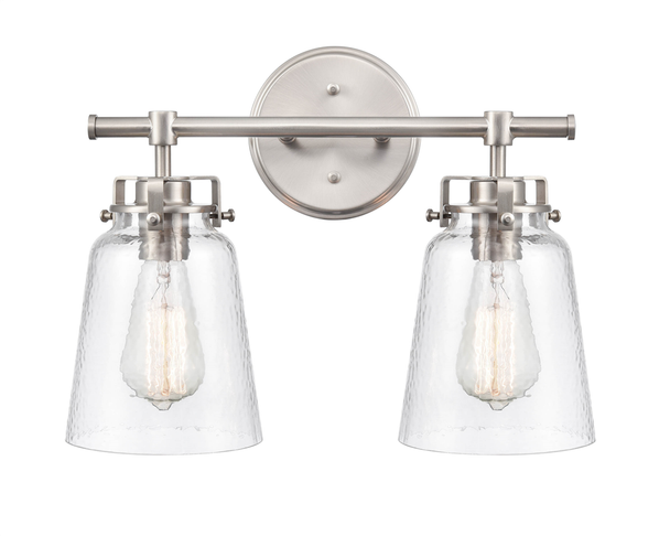 Amberose Two Light Vanity, Brushed Nickel, 2-Light, Medium (E26), 120V