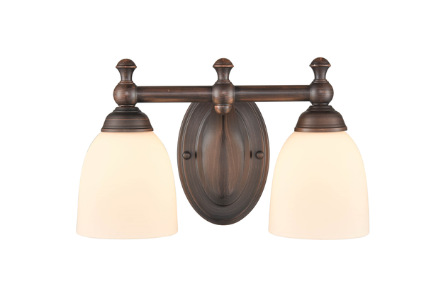 Millennium Lighting 4422 Two Light Vanity, Rubbed Bronze, 2-Light, Medium (E26) Base, 120V