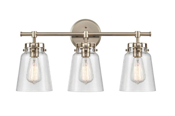 Amberose Three Light Vanity, Modern Gold, 3-Light, Medium (E26) Base, 120V