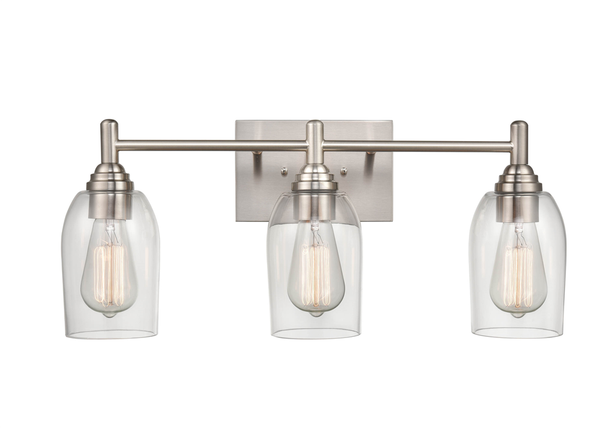 Arlett Three Light Vanity, Brushed Nickel, 3-Light, Medium (E26) Base, 120V