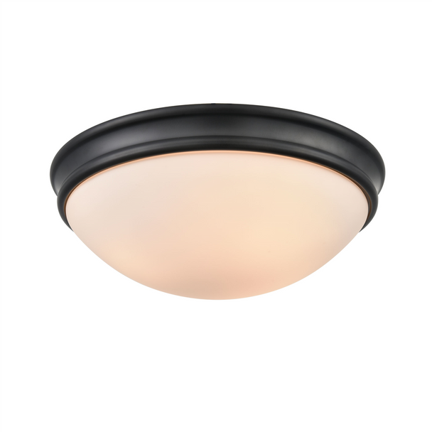Millennium Lighting 5225 Three Light Flushmount, Matte Black, 3-Light, Medium (E26) Base, 120V