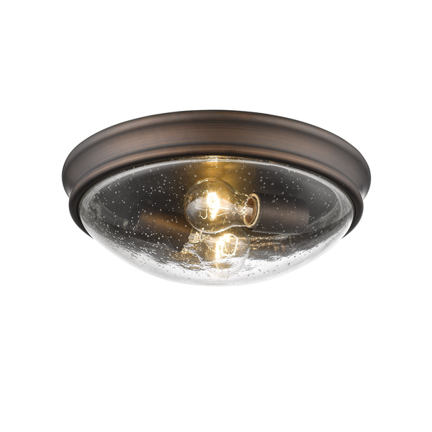 Millennium Lighting 5226 One Light Flushmount, Rubbed Bronze, Clear Seeded Glass, 10" Width, 4.5" Height, 1 x Medium E26, 75W, 120V