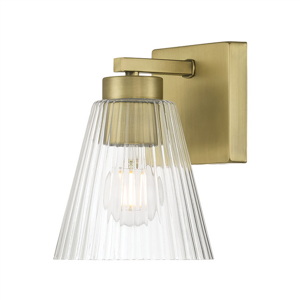 Riville One Light Sconce, Vintage Brass, 1-Light, Medium E26 Base, 120V, 60W
