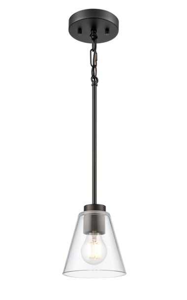 Strayhan One Light Pendant, Matte Black, 1-Light, E26 Medium Base, 60W, 120V