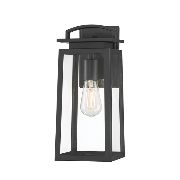 Kendrix One Light Outdoor Wall Sconce, Powder Coated Black, 1-Light, Medium E26 Base, 120V, 60W