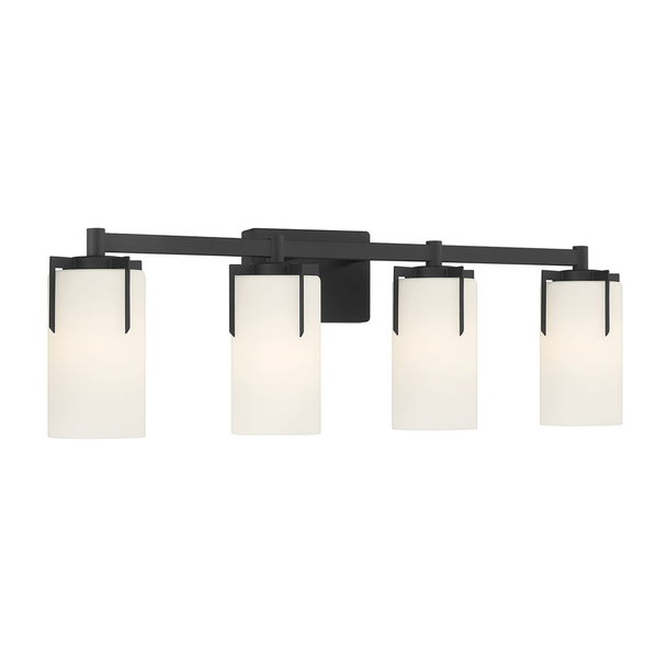 Froselle Four Light Vanity, Matte Black, 4-Light, Medium E26 Base, 120V