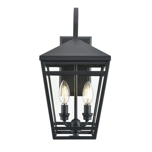 Seager Two Light Outdoor Wall Sconce, 2-Light, Textured Black, 120V, Wet Location