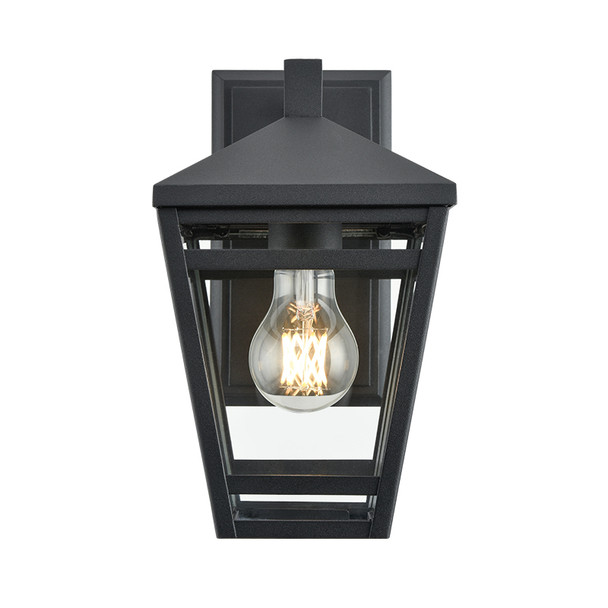 Seager One Light Outdoor Wall Sconce, Textured Black, 1-Light, Medium (E26), 100W, 120V