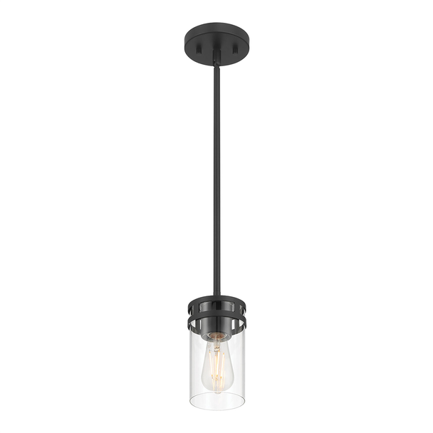 Lunden One Light Mini-Pendant, Matte Black, 1-Light, Medium (E26) Base, 60W, 120V