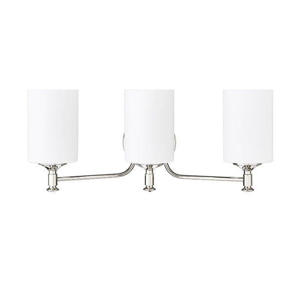 Ailey Three Light Vanity, Polished Nickel, 3-Light, Medium (E26) Base, 120V