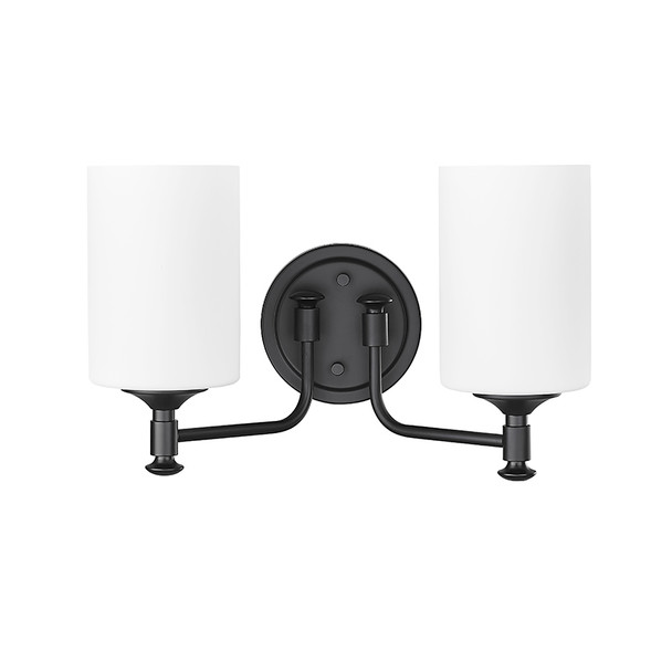 Ailey Two Light Vanity, Matte Black, 2-Light, E26 Medium Base, 120V