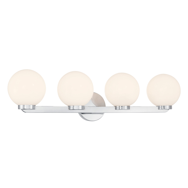 Ardeva Four Light Vanity, Chrome, 4-Light, E12 Candelabra Base, 120V, 160W