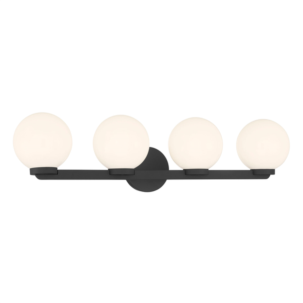 Millennium Ardeva Four Light Vanity, Matte Black, 4-Candle, E12 Candelabra Base, 120V, 160W