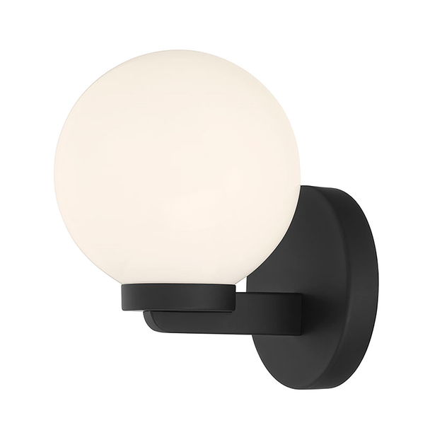 Ardeva One Light Sconce, Matte Black, 1-Light, E12 Candelabra Base, 120V, 40W