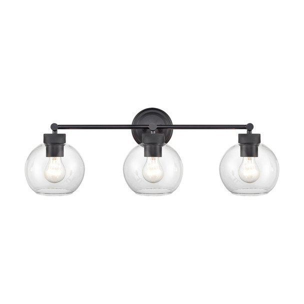Jonatan Three Light Vanity, Matte Black, 3-Light, Medium (E26) Base, 120V
