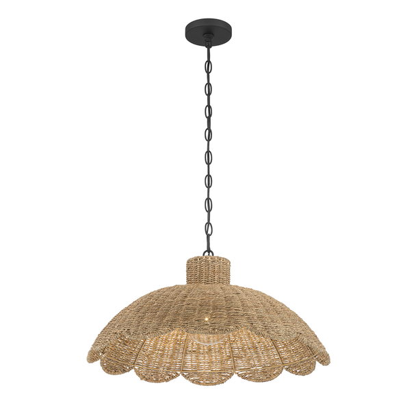 Malura One Light Pendant, Matte Black, 1-Light, Medium (E26) Base, 60W, 120V